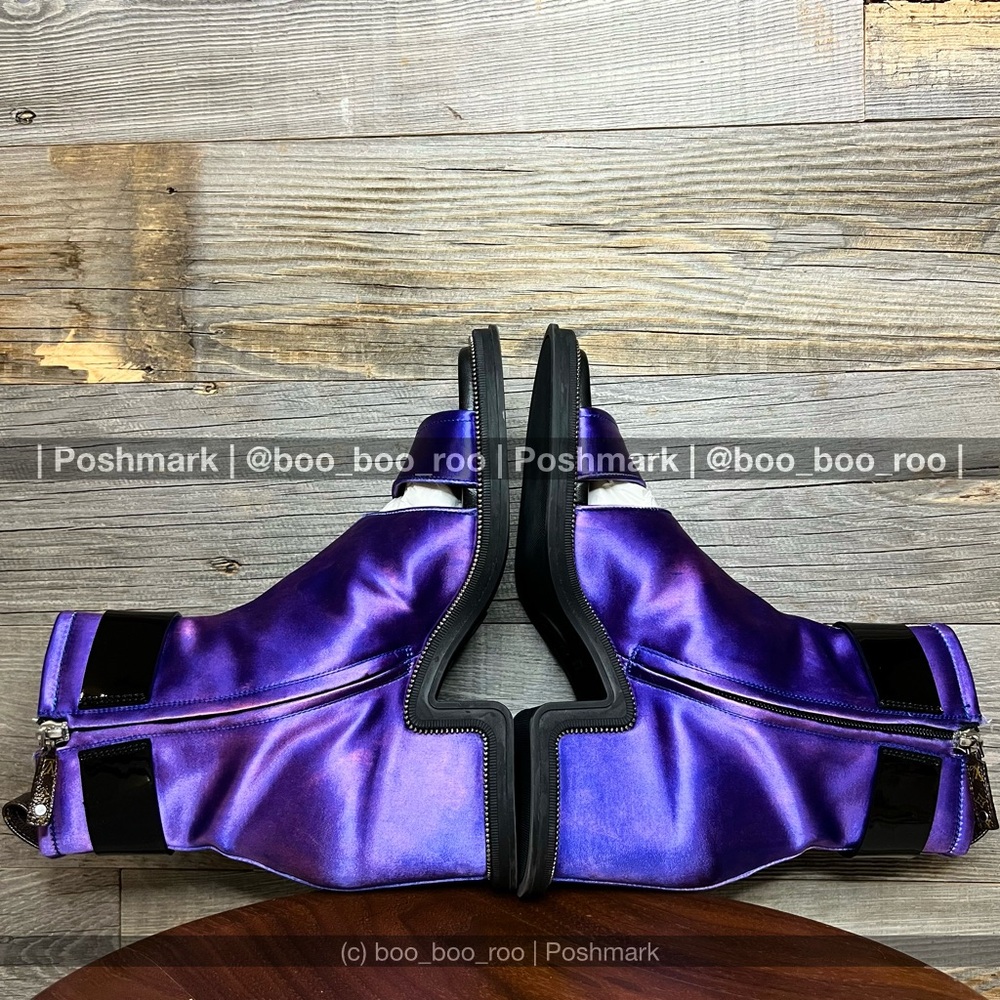 SALE!✨Vuitton RUNWAY Open-Toe Boots, Blue, Black, & Silver Hardware, 💯 AUTHENTIC - Picture 7 of 15